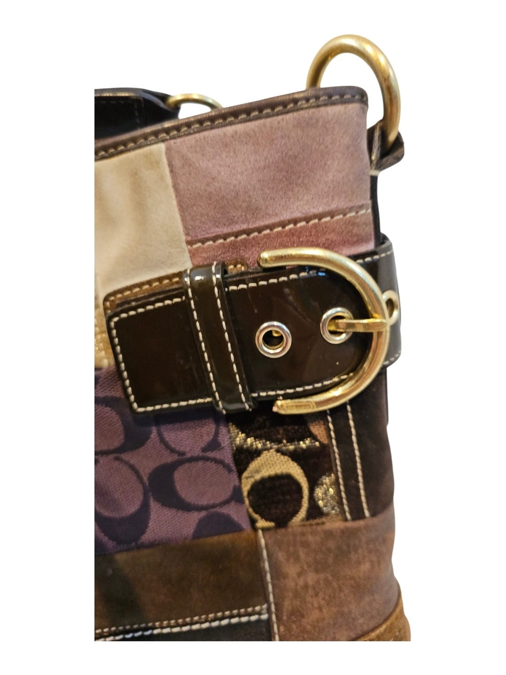 Y2k Coach Eva Holiday Patchwork Crossbody Bag Purse Style # 3573 - Picture 2 of 16